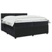 Pat boxspring cu saltea cu benzi LED Negru 200 x 200 cm Catifea - WALTI WALTI