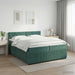 Pat boxspring cu saltea Verde închis 200 x 200 cm Catifea - WALTI WALTI
