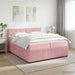 Pat boxspring cu saltea cu benzi LED Roz 200 x 200 cm Catifea - WALTI WALTI