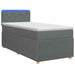 Pat box spring cu saltea și LED Gri închis 90 x 190 cm Țesătură - WALTI WALTI