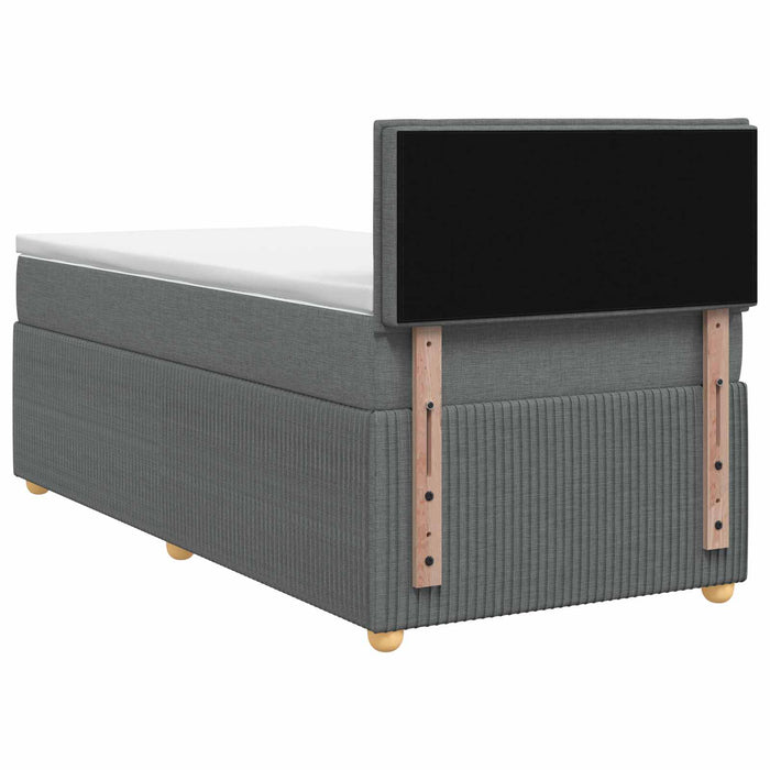 Pat box spring cu saltea și LED Gri închis 90 x 190 cm Țesătură - WALTI WALTI