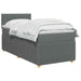 Pat box spring cu saltea și LED Gri închis 90 x 190 cm Țesătură - WALTI WALTI