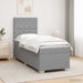 Pat boxspring cu saltea Gri deschis 90 x 190 cm Țesătură - WALTI WALTI