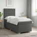 Pat boxspring cu saltea Gri închis 100 x 200 cm Țesătură - WALTI WALTI
