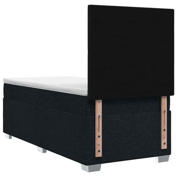 Pat boxspring cu saltea cu headboard Negru 80 x 200 cm Țesătură - WALTI WALTI