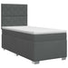 Pat boxspring cu saltea Gri închis 90 x 190 cm Țesătură - WALTI WALTI