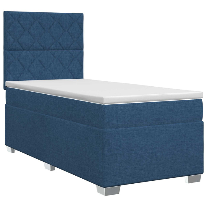 Pat boxspring cu saltea albastru 90 x 190 cm Țesătură - WALTI WALTI