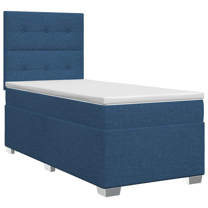 Pat boxspring cu saltea albastru 90 x 200 cm Țesătură - WALTI WALTI