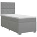 Pat boxspring cu saltea Gri deschis 90 x 200 cm Țesătură - WALTI WALTI