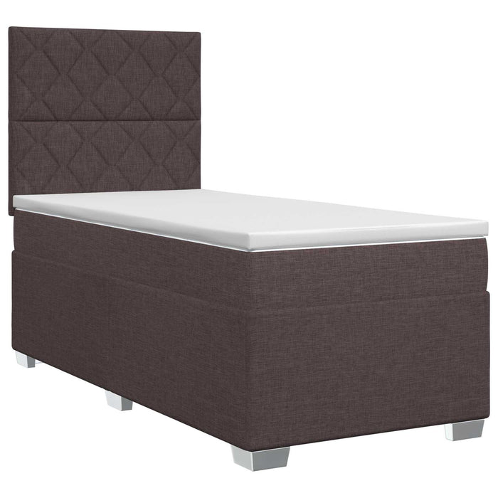 Pat boxspring cu saltea Maro închis 90 x 200 cm Țesătură - WALTI WALTI