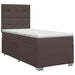 Pat boxspring cu saltea Maro închis 100 x 200 cm Țesătură - WALTI WALTI