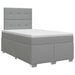 Pat boxspring cu saltea Gri deschis 120 x 190 cm Țesătură - WALTI WALTI
