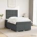 Pat boxspring cu saltea Gri închis 120 x 190 cm Țesătură - WALTI WALTI