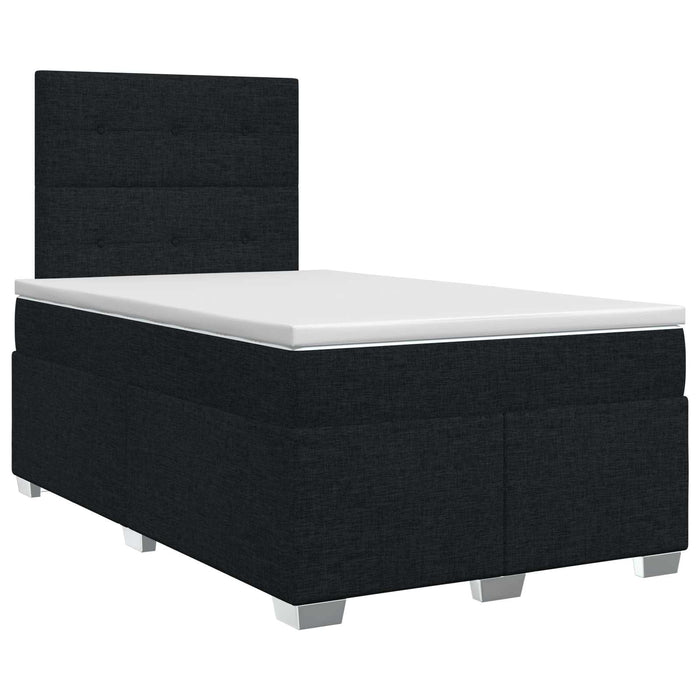Pat boxspring cu saltea Negru 120 x 190 cm Țesătură - WALTI WALTI