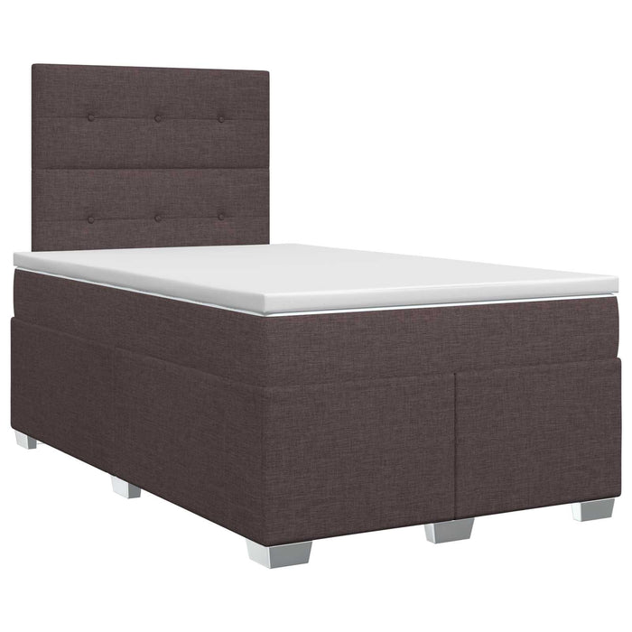 Pat boxspring cu saltea Maro închis 120 x 190 cm Țesătură - WALTI WALTI