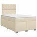 Pat boxspring cu saltea cu headboard Crem 120 x 190 cm Țesătură - WALTI WALTI
