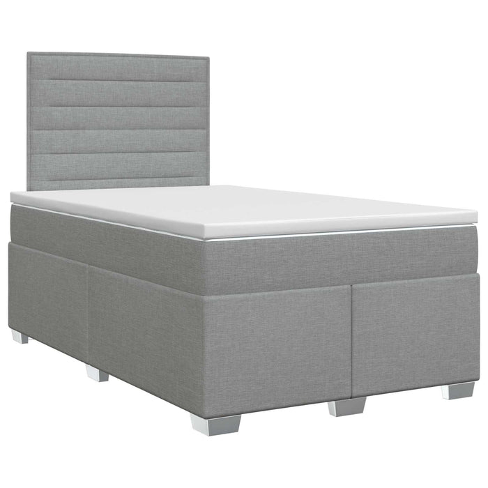 Pat boxspring cu saltea Gri deschis 120 x 200 cm Țesătură WALTI