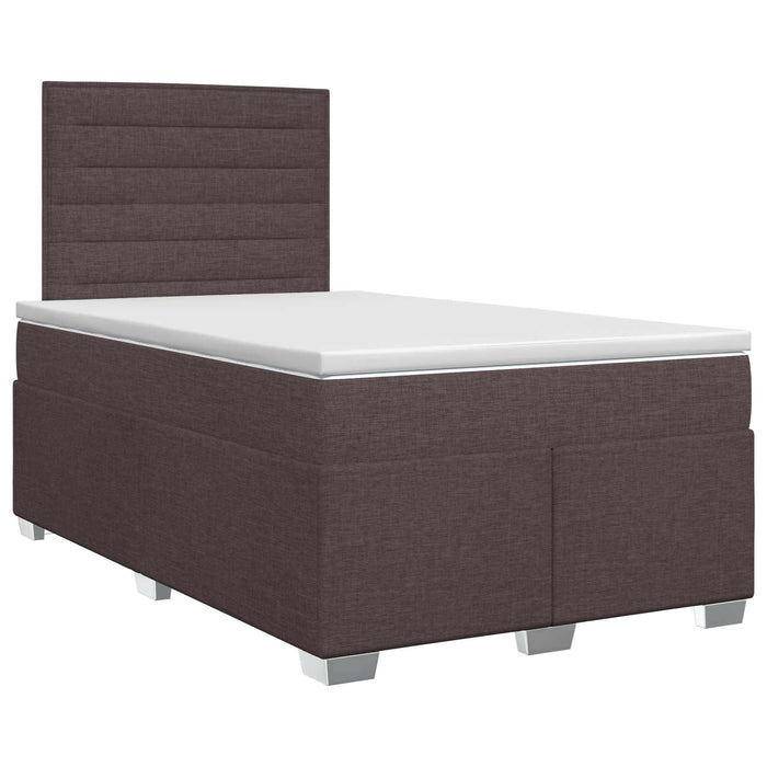 Pat boxspring cu saltea Maro închis 120 x 200 cm Țesătură WALTI