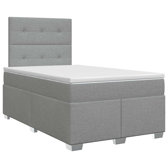 Pat boxspring cu saltea Gri deschis 120 x 200 cm Țesătură - WALTI WALTI