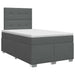Pat boxspring cu saltea Gri închis 120 x 200 cm Țesătură - WALTI WALTI