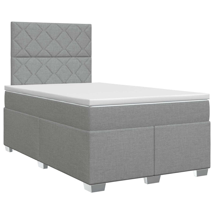 Pat boxspring cu saltea Gri deschis 120 x 200 cm Țesătură WALTI