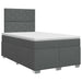 Pat boxspring cu saltea Gri închis 120 x 200 cm Țesătură - WALTI WALTI