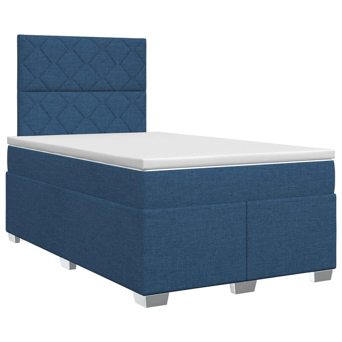 Pat boxspring cu saltea albastru 120 x 200 cm Țesătură WALTI
