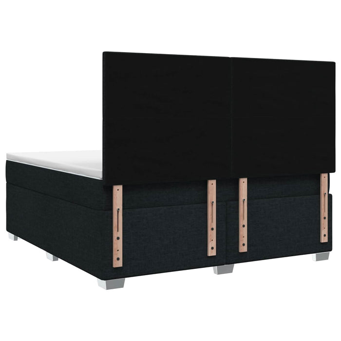 Pat boxspring cu saltea Negru 140 x 190 cm Țesătură WALTI