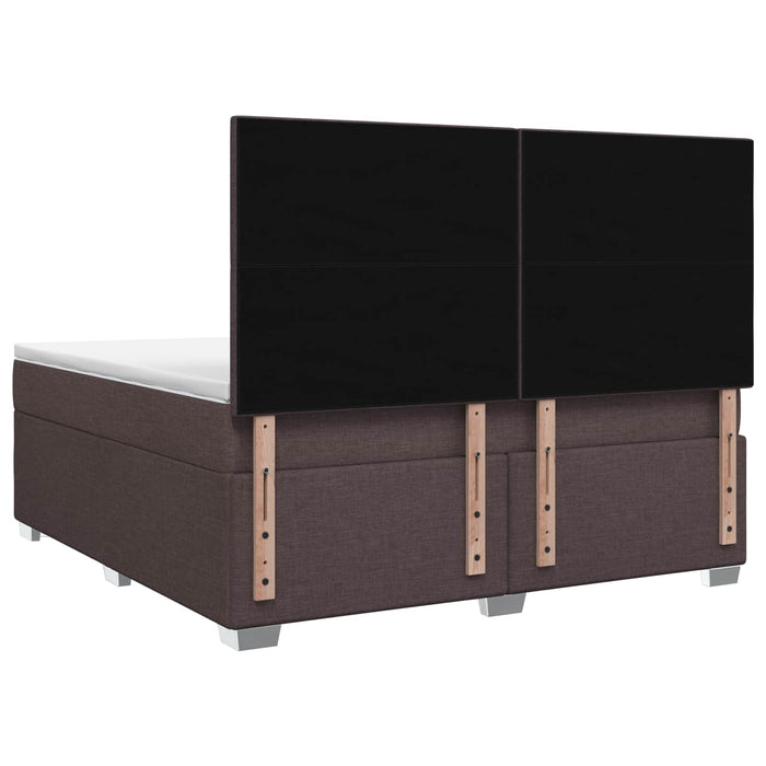 Pat boxspring cu saltea Maro închis 140 x 190 cm Țesătură WALTI