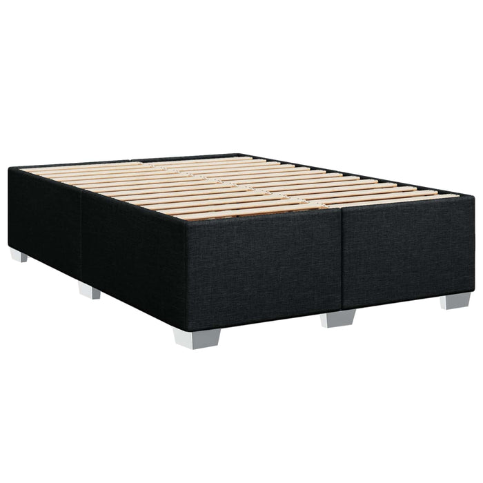 Pat boxspring cu saltea Negru 140 x 200 cm Țesătură - WALTI WALTI