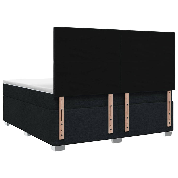 Pat boxspring cu saltea Negru 140 x 200 cm Țesătură - WALTI WALTI