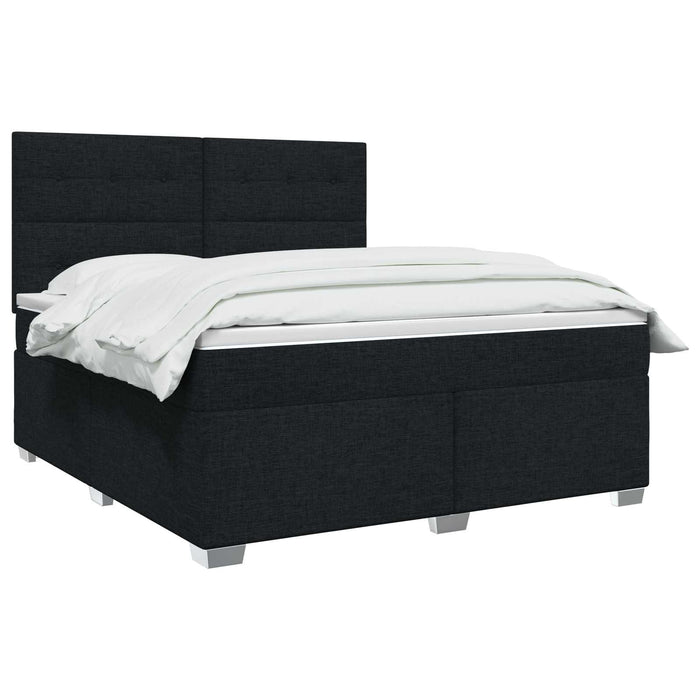 Pat boxspring cu saltea Negru 140 x 200 cm Țesătură - WALTI WALTI