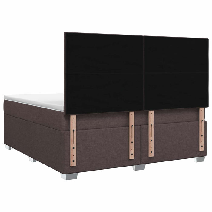 Pat boxspring cu saltea Maro închis 140 x 200 cm Țesătură WALTI