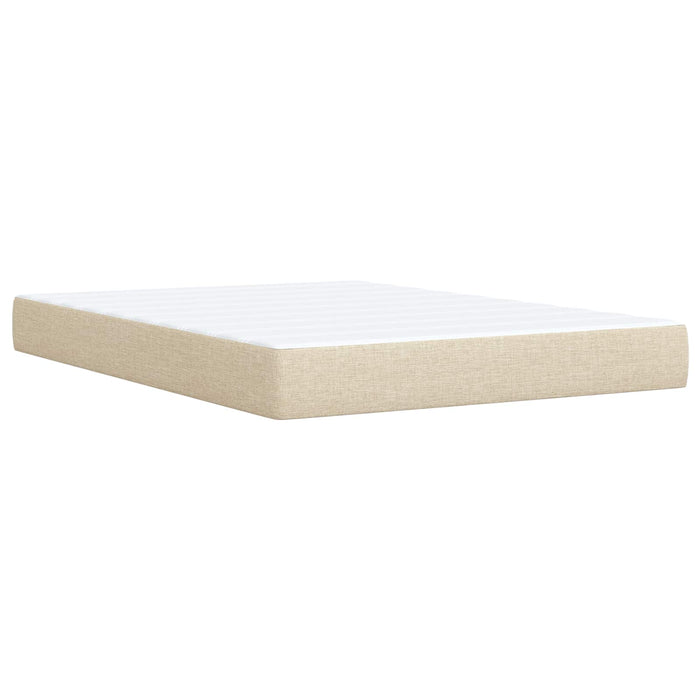 Pat boxspring cu saltea cu headboard Crem 160 x 200 cm Țesătură WALTI