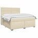 Pat boxspring cu saltea cu headboard Crem 180 x 200 cm Țesătură - WALTI WALTI