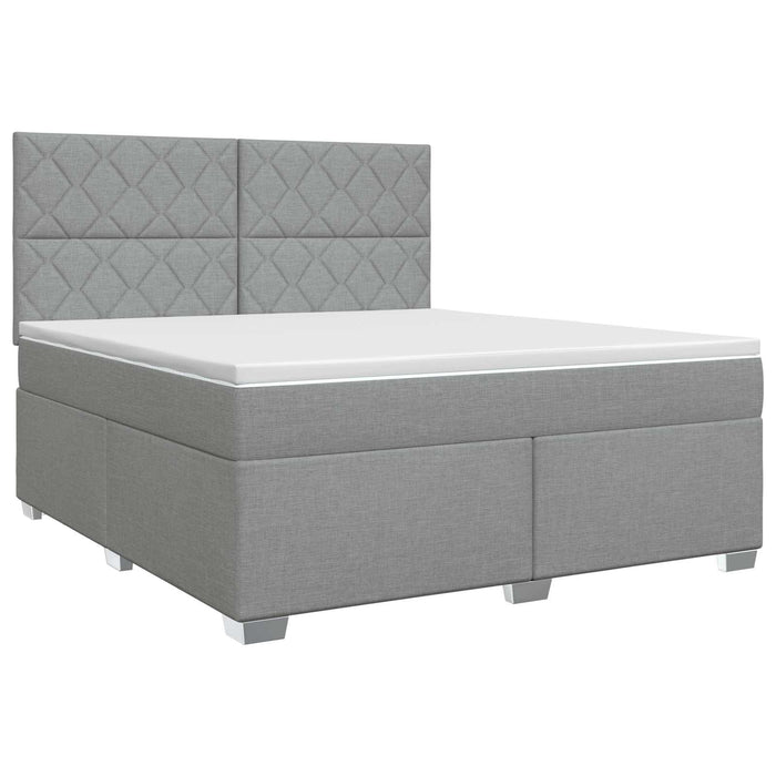 Pat boxspring cu saltea Gri deschis 180 x 200 cm Țesătură WALTI