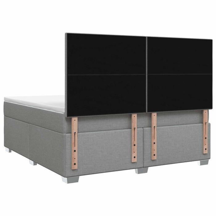Pat boxspring cu saltea Gri deschis 180 x 200 cm Țesătură WALTI