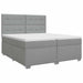 Pat boxspring cu saltea Gri deschis 200 x 200 cm Țesătură - WALTI WALTI