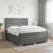 Pat boxspring cu saltea Gri închis 200 x 200 cm Țesătură - WALTI WALTI