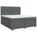 Pat boxspring cu saltea Gri închis 200 x 200 cm Țesătură - WALTI WALTI