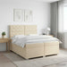 Pat boxspring cu saltea cu headboard Crem 200 x 200 cm Țesătură - WALTI WALTI