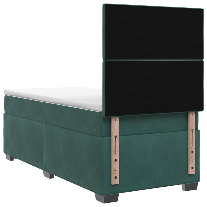 Pat boxspring cu saltea Verde închis 80 x 200 cm Catifea WALTI