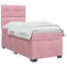 Pat boxspring cu saltea cu headboard Roz 80 x 200 cm Catifea - WALTI WALTI
