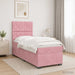Pat boxspring cu saltea cu headboard Roz 100 x 200 cm Catifea - WALTI WALTI