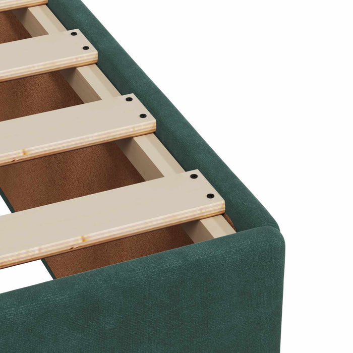 Pat boxspring cu saltea Verde închis 90 x 200 cm Catifea WALTI