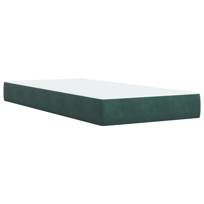 Pat boxspring cu saltea Verde închis 90 x 200 cm Catifea WALTI