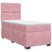 Pat boxspring cu saltea cu headboard Roz 100 x 200 cm Catifea - WALTI WALTI