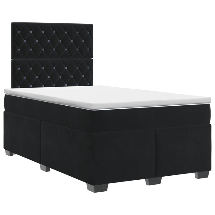 Pat boxspring cu saltea cu headboard Negru 120 x 190 cm Catifea - WALTI WALTI