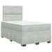 Pat boxspring cu saltea Gri deschis 120 x 190 cm Catifea - WALTI WALTI