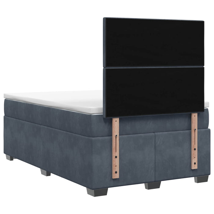 Pat boxspring cu saltea Gri închis 120 x 190 cm Catifea WALTI